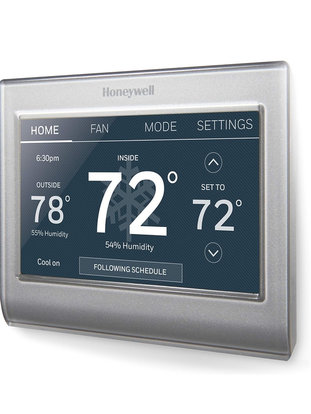 Honeywell Smart Thermostat RTH9580WF - Silver Touchscreen Thermostat